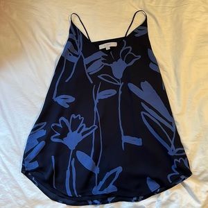 Never worn black and blue floral flowy cami